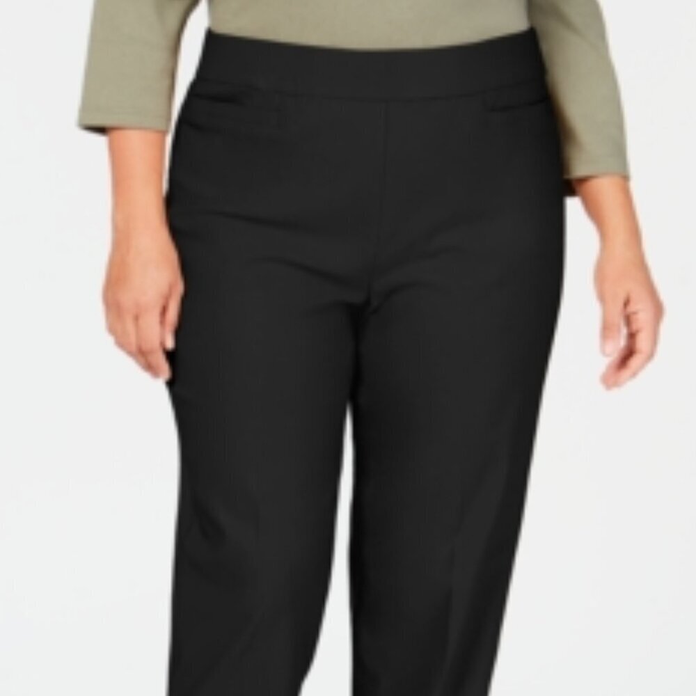 Alfred Dunner Plus Classic Allure Tummy Control Pull-On Pants - Black - Size 22W - Picture 3 of 5